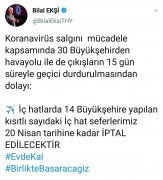 上?？者\公司-土耳其航空停飛所有國內航班以配合防疫