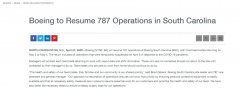 波音將恢復南卡工廠787生產線
-中東國際空運
